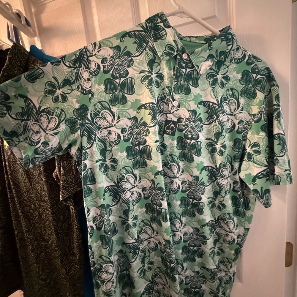 Tropical Green Floral Men's Casual Shirt